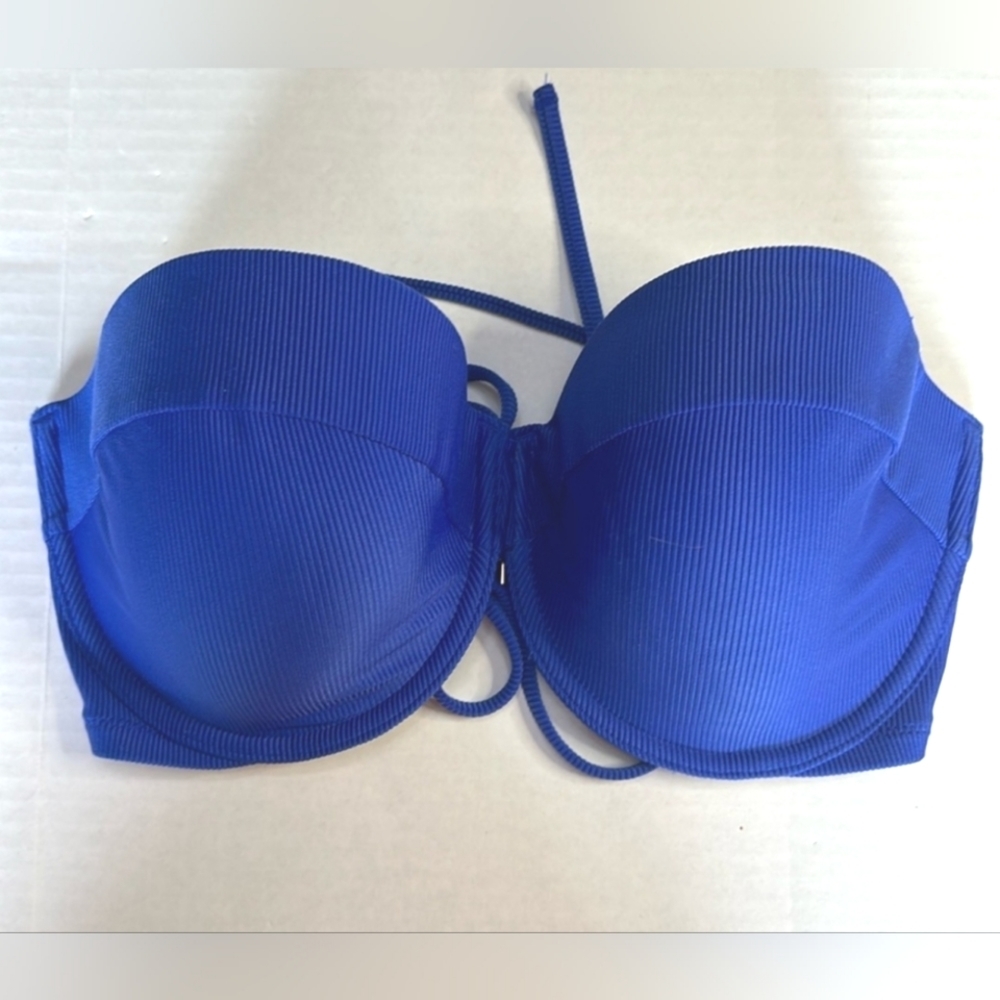 💥NEW💥 Shade & Shore Lightly Lined Ribbed Halter Bikini Top Size 34D